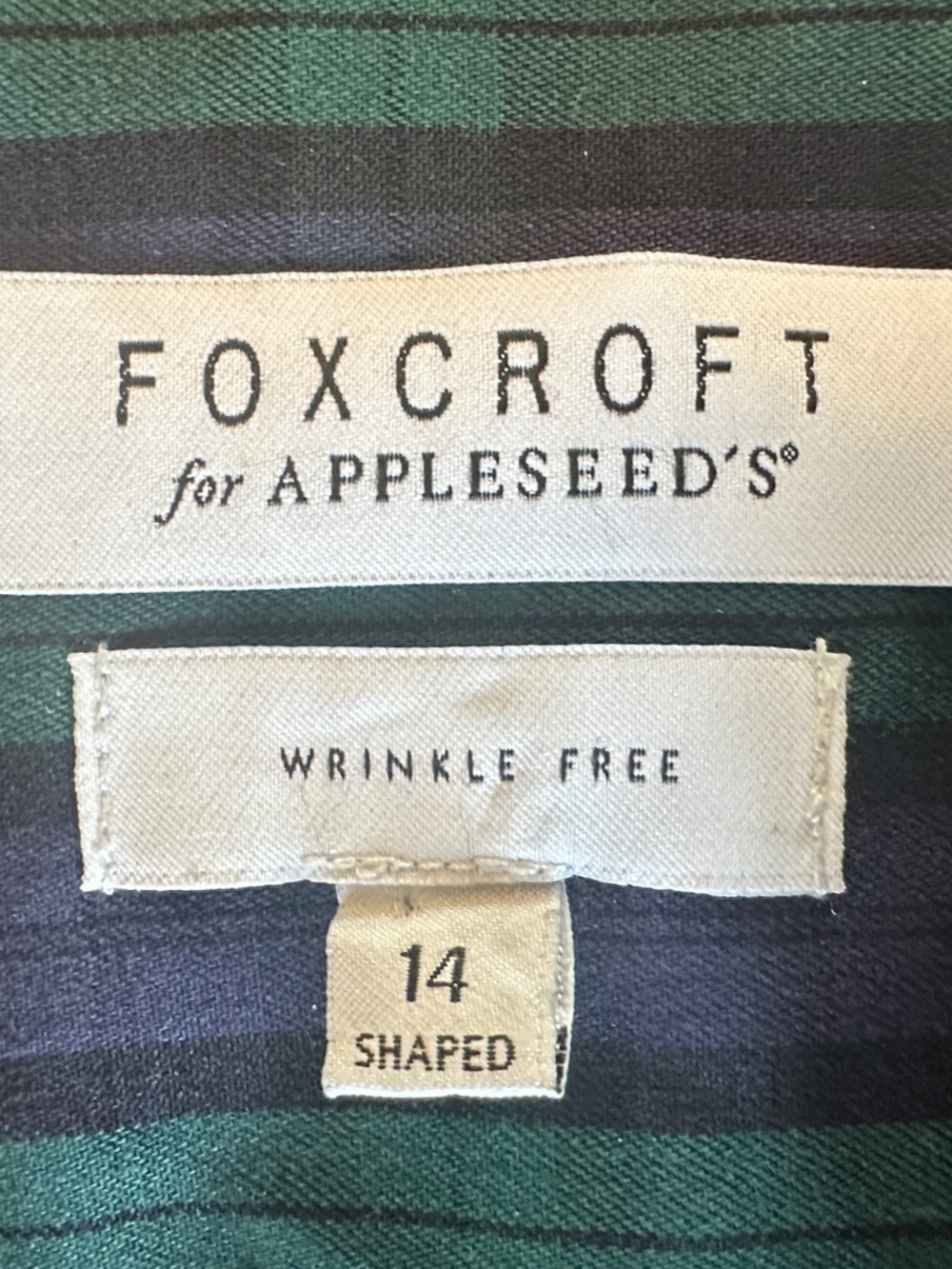 Foxcroft Women’s Wrinkle Free Blue and Green Plaid Button-Front Shirt Size 14 - Picture 3 of 7